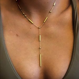 Madewell gold lariat necklace